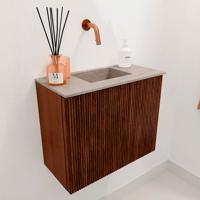 Toiletmeubel Mondiaz Joya Dlux | 50 cm | Meubelkleur Ruby | Faye wastafel Saba Wasbak Midden | Zonder kraangat(en)