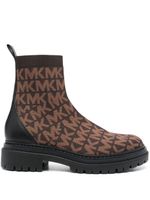 Michael Michael Kors bottines Comet à logo en maille - Marron - thumbnail