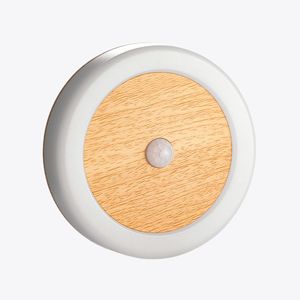 Wandlamp Rond Hout - Led - Sensor - Oplaadbaar - Draadloos