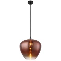 Globo Zwarte hanglampMaxy met rood glas Ø 40cm - 15548H2G