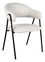 LABEL51 Eetkamerstoel 'Lowen' Bouclé, kleur Wit