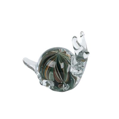 Sculptuur Glazen Slak 12.5x6.5x9.5 cm Bruin/Groen