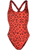 Philipp Plein maillot de bain à imprimé léopard - Rouge - thumbnail