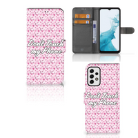 Samsung Galaxy A23 Portemonnee Hoesje Flowers Pink DTMP - thumbnail