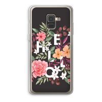 Hello in flowers: Samsung Galaxy A8 (2018) Transparant Hoesje