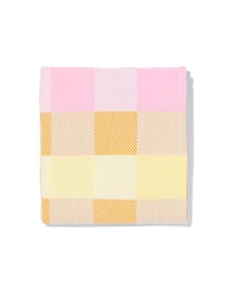 HEMA Theedoek 65x65cm Katoen Tompouce Roze (geel)