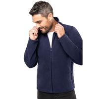 Fleece vest met rits - navy blauw - warme sweater - trui - heren - polyester