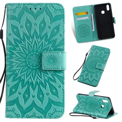 Gedrukt afdrukken zonnebloem patroon horizontale Flip PU lederen draagtas voor vivo Y93/Y91/Y95 met houder & kaartsleuven & portemonnee & Lanyard (gr