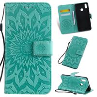 Gedrukt afdrukken zonnebloem patroon horizontale Flip PU lederen draagtas voor vivo Y93/Y91/Y95 met houder & kaartsleuven & portemonnee & Lanyard (gr