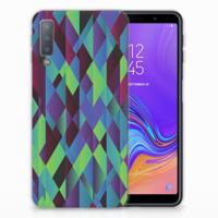 Samsung Galaxy A7 (2018) | TPU Hoesje | Abstract Green Blue
