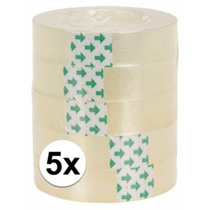 Plakband rol - 5x - voor in plakbandhouder - transparant - 2 cm x 33 m - tape