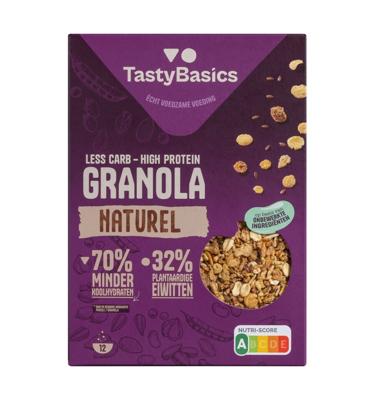 Less carb-high protein granola naturel