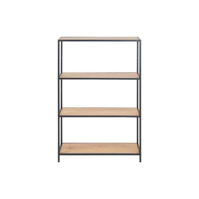 Leen Bakker - Boekenkast Jaxx - Eikenkleur - 114x77x35 Cm - Metaal/MDF - Bruin#Zwart