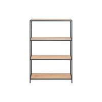 Leen Bakker - Boekenkast Jaxx - Eikenkleur - 114x77x35 Cm - Metaal/MDF - Bruin#Zwart