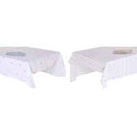 Placemat en servetten DKD Home Decor 150 x 250 x 0,5 cm Blauw Bruin Wit (2 Stuks)
