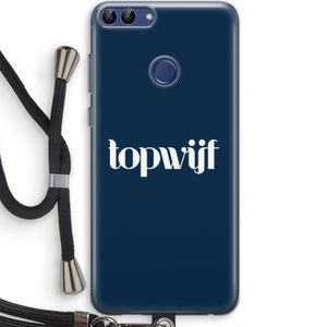 Topwijf Navy: Huawei P Smart (2018) Transparant Hoesje met koord