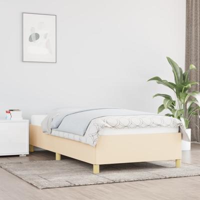 Bedframe zonder matras 80x200 cm stof crèmekleurig