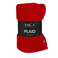 Fleece deken - rood - 130 x 180 cm - polyester - Famke - fleeceplaid