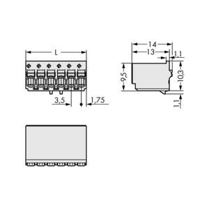 WAGO 2091-1130 Male behuizing (board) 2091 Totaal aantal polen: 10 Rastermaat: 3.50 mm Inhoud: 100 stuk(s)