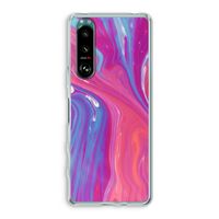Paarse stroom: Sony Xperia 5 III Transparant Hoesje
