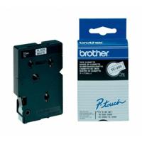 Gelamineerde Tape voor Labelmakers Brother TC-201 12 mm x 7,7 m Wit/Zwart - thumbnail