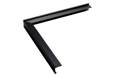 Aluminium Buitenhoek Zwart RAL9005 - 60 x 64 x 500 mm