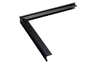 Aluminium Buitenhoek Zwart RAL9005 - 60 x 64 x 500 mm