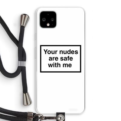 Safe with me: Pixel 4 XL Transparant Hoesje met koord