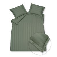 Vandyck purity 86 stripe sage green Dekbedovertrek - thumbnail