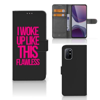 OnePlus 8T Hoesje met naam Woke Up - Origineel Cadeau Zelf Maken | Portemonnee hoesje