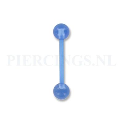 Tongpiercing flexibel licht blauw