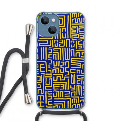Majorelle Blue Print: iPhone 13 mini Transparant Hoesje met koord