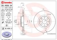 Remschijf BREMBO, Remschijftype: Binnen geventileerd: , u.a. für Fiat, Opel