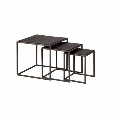 RENEW Bijzettafel 'Fanna' Teakhout, Set van 3 stuks