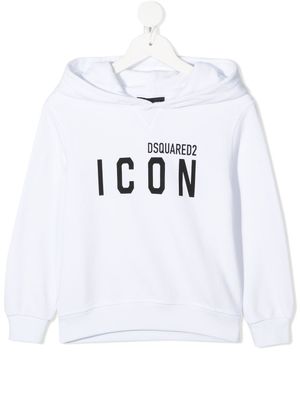 DSQUARED2 KIDS sweat à capuche à logo imprimé - Blanc