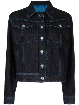 Ferragamo veste crop en jean - Bleu