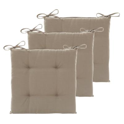 Hespiride Stoelkussen Altea - 3x - 40 x 40 cm - lichtbruin - polyester - tuinkussen Hespiride Stoelkussen Altea - 3x - 40 x 40 cm - lichtbruin - polyester - tuinkussen