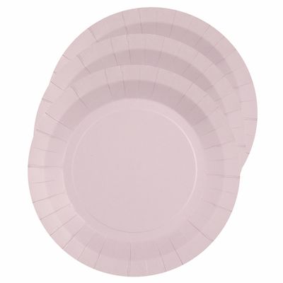 30x Stuks feest gebaksbordjes lichtroze - karton - 17 cm - rond