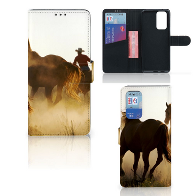 OnePlus 9 Pro Telefoonhoesje met Pasjes Design Cowboy OnePlus 9 Pro Telefoonhoesje met Pasjes Design Cowboy