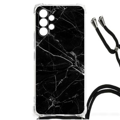 Samsung Galaxy A13 4G Anti-Shock Hoesje Marmer Zwart - Origineel Cadeau Vader