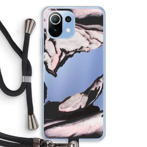 Roze stroom: Xiaomi Mi 11 Lite Transparant Hoesje met koord