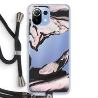 Roze stroom: Xiaomi Mi 11 Lite Transparant Hoesje met koord