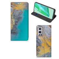 OnePlus 9 Pro | Standcase | Marble Blue Gold