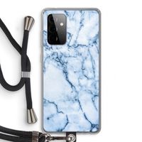 Blauw marmer: Samsung Galaxy A72 5G Transparant Hoesje met koord