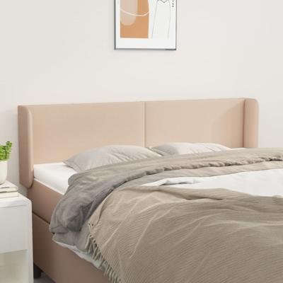 Hoofdbord met randen 147x16x78/88 cm kunstleer cappuccinokleur