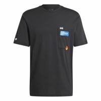 Heren-T-Shirt met Korte Mouwen Adidas Remoji Pocket Graphic Zwart - Maat: M