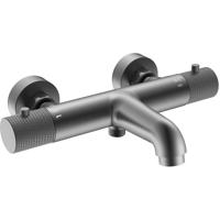 Wiesbaden Ribbd Thermostatische Badmengkraan Gunmetal 15 cm
