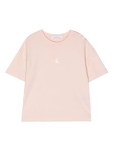 Calvin Klein Kids t-shirt en coton à logo appliqué - Rose