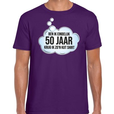 Verjaardag cadeau t-shirt voor heren - 50 jaar/Abraham - paars - kut shirt Verjaardag cadeau t-shirt voor heren - 50 jaar/Abraham - paars - kut shirt
