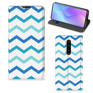 Xiaomi Mi 9T Pro Hoesje met Magneet Zigzag Blauw